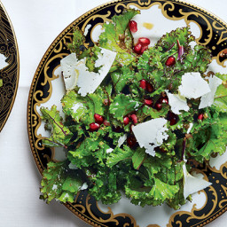 Kale with Pomegranate Dressing and Ricotta Salata