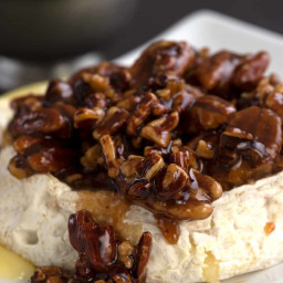 Keto Baked Brie with Caramel Pecans
