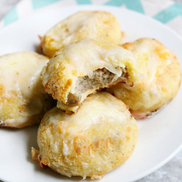 Keto Breakfast Biscuits Stuffed with Sausage and Cheese