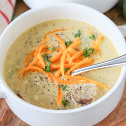 Keto Broccoli Cheese Soup with Beer Brats (Keto Instant Pot Recipe)