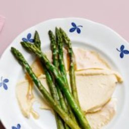 Keto browned butter asparagus with creamy eggs