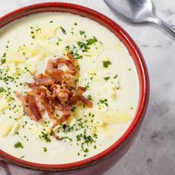 Keto Cheese & Bacon Cauliflower Soup Easy & Creamy Winter Warmer!