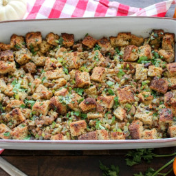 Keto Cornbread Stuffing with Herb Butter
