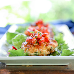 Keto Fish Cakes with Roasted Red Pepper Salsa