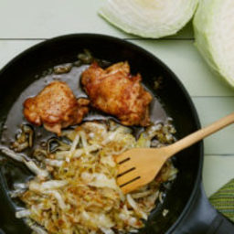 Keto fried chicken with cabbage