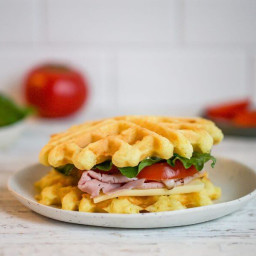 Keto Ham & Cheese Chaffle Sandwich