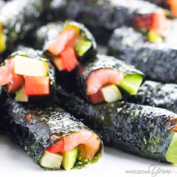 Keto Low Carb Sushi Rolls Recipe without Rice (Healthy) - 5 Ingredients
