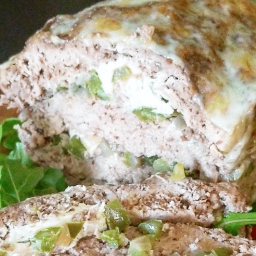 Keto Philly Cheesesteak Stuffed Meatloaf