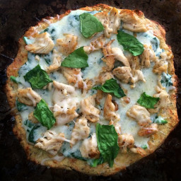Keto Pizza- Grilled Chicken and Spinach