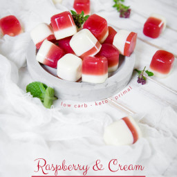 Keto Raspberry and Cream Jellies