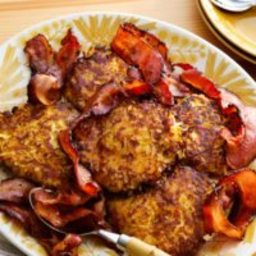 Keto rutabaga fritters with bacon