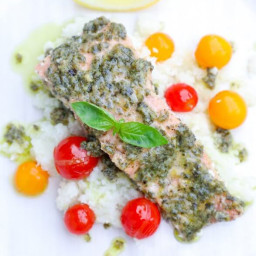 Keto Salmon in Foil Packets with Pesto