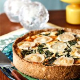 Keto spinach and goat-cheese pie