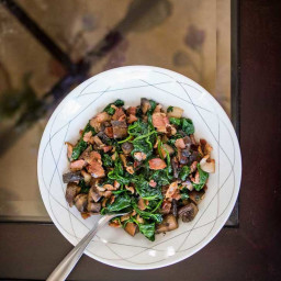 Keto Spinach Mushroom Bacon Saute Recipe