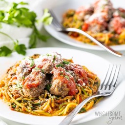 Keto Spiralized Zucchini Spaghetti Recipe With Meatballs
