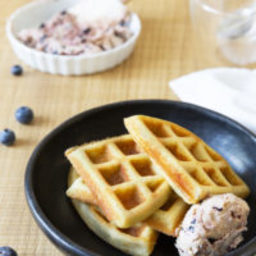 Keto waffles with blueberry butter