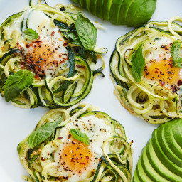 Ketogenic Baked Eggs and Zoodles with Avocado