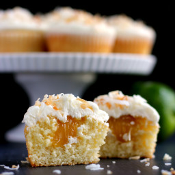 Key Lime Curd Stuffed Corona Cupcakes with Coconut Buttercream