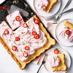 Key Lime Slab Pie with Strawberry Whipped Cream