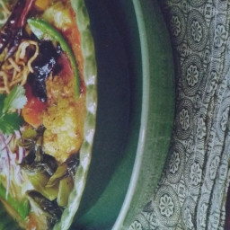 Khao soi noodles, vegan street food