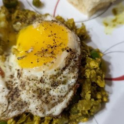 Kheema hara masala with egg