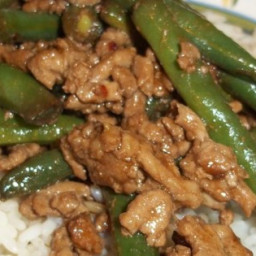 Kicked-Up Ground Pork with Green Beans Recipe