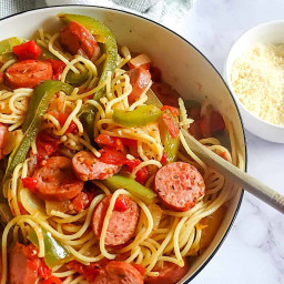 Kielbasa and Pepper Pasta with Tomatoes