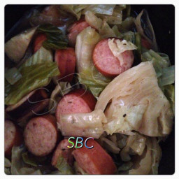Kielbasa onion and cabbage crock pot dinner