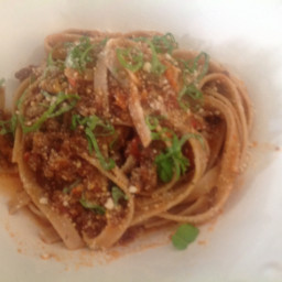 Kim's Italian sausage Ragu with pasta
