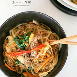 Korean Glass Noodle Stir Fry (Japchae)