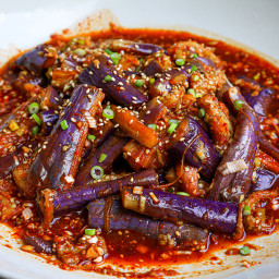 Korean Spicy Garlic Eggplant Recipe & Video