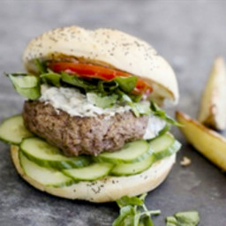 Lamb Burgers with Watercress and Creamy Mint Sauce