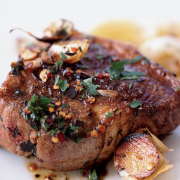 Lamb Chops Sizzled with Garlic