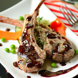 Lamb Chops with Blueberry-Balsamic Reduction