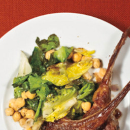 Lamb Chops With Braised Escarole and Chickpeas