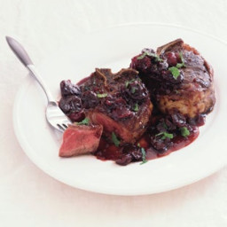 Lamb Chops with Dried Cherries and Port