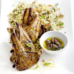 Lamb chops with fruity couscous and mint