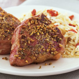 Lamb Chops with Herbed-Feta Orzo