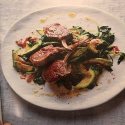Lamb Cutlets With Courgette And Spinach