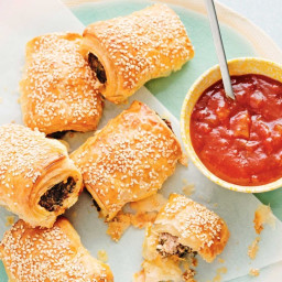 Lamb, feta and spinach sausage rolls