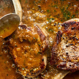 Lamb Loin Chops with Red Wine Pan Sauce with Cumin and Chiles
