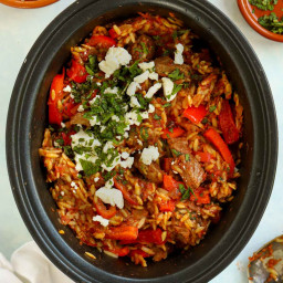 Lamb Orzo Stew with Feta {Summer Slow Cooker Series}