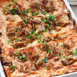 Lasagna with Mushrooms and Lamb Sausage
