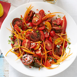 Late-summer tomato and carrot salad