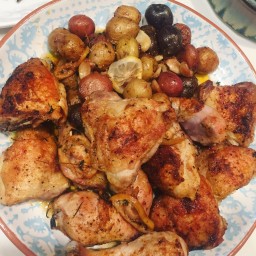 Layered Chicken and Roasted Garlic and Potatoes