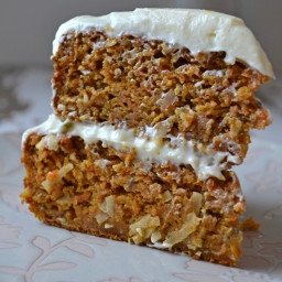 Layered Carrot Cake with Orange Cream Cheese Frosting