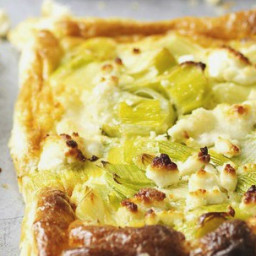 Leek and Goat Cheese Puff Pastry Tart