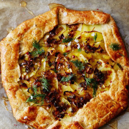 Leek and Potato Galette with Pistachio Crust