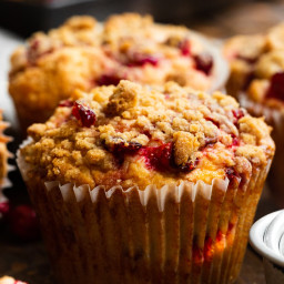 Leftover Cranberry Sauce Muffins with Streusel Topping