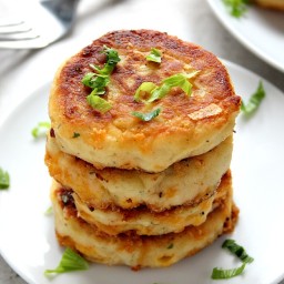 Leftover Mashed Potato Cheddar Ranch Cakes Recipe Card